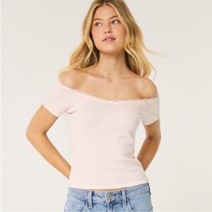 Off-Shoulder Light Pink Top
